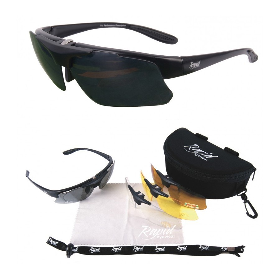 Prescription Sports Glasses UK Polarised Dark Clear Lenses Inc